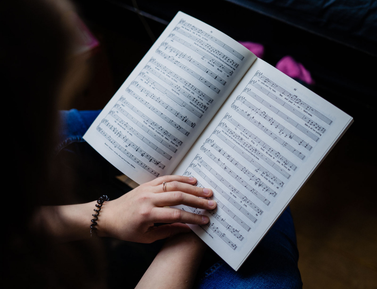 Notenbücher gehören zum Studium an der Hochschule für Musik und Darstellende Kunst in Frankfurt am Main.